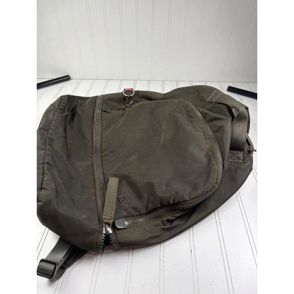 Lululemon City Adventurer Dark Olive Green Nylon Travel Backpack